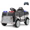 12V Battery-Powered Electric Vehicle with 3 Speeds, Megaphone, and LED Lights-Black